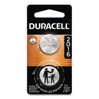 Lithium Coin Batteries With Bitterant, 2016, 2/Pack