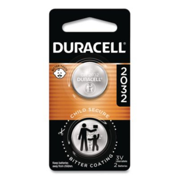 Lithium Coin Batteries With Bitterant, 2032, 2/Pack