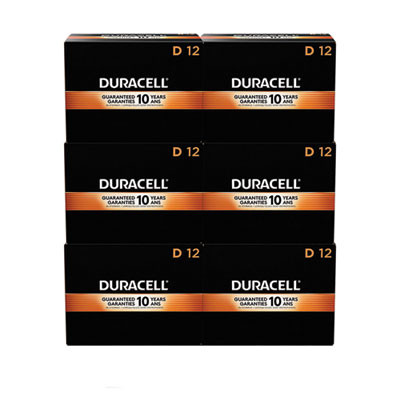 Coppertop Alkaline D Batteries, 72/Carton
