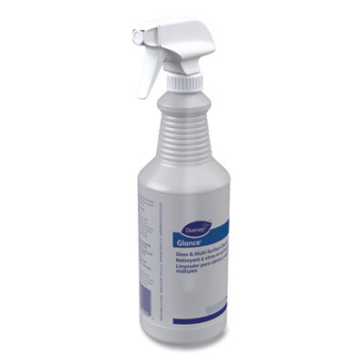 Glance Glass And Multi-Surface Cleaner Spray Bottle, 32 Oz, Clear, 12/Carton