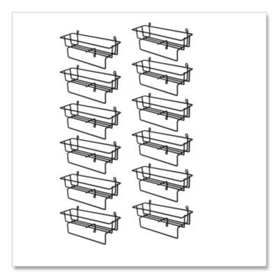 Wall-Mount Wire Basket For 1.5 L Rtd Cleaning Solution Bottles, 16.69" x 31.06" x 9.63", Black, 12/Carton