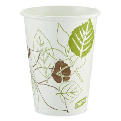 Pathways Paper Hot Cups, 12 Oz, White/Brown, 50/Pack