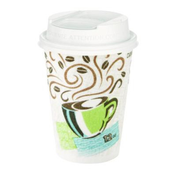 Smart Top Reclosable Lids For Hot Cups, Fits 10 Oz To 20 Oz Hot Cups, Plastic, White, 1,000/Carton