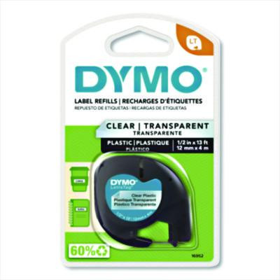 Letratag Plastic Label Tape Cassette, 0.5" X 13 Ft, Clear