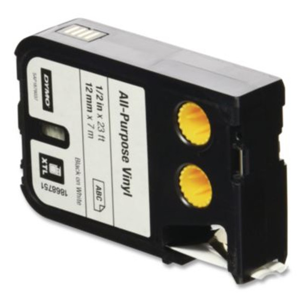 Xtl All-Purpose Vinyl Labels, 0.5" X 24.6 Ft, White/Black Print