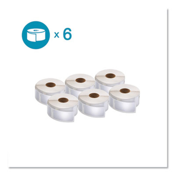 Lw Multipurpose Labels, 1" x 2.13", White, 500 Labels/Roll, 6 Rolls/Pack