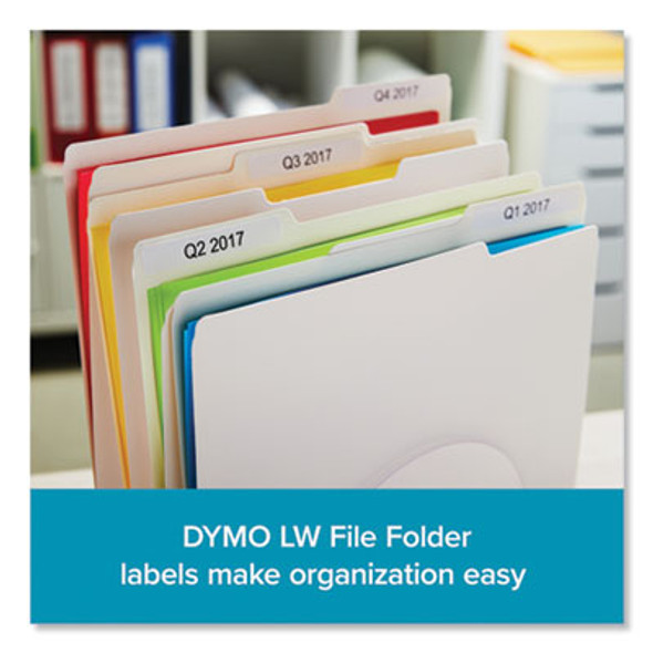 Lw 1-Up File Folder, 0.56" x 3.43", White, 130 Labels/Roll, 6 Rolls/Pack