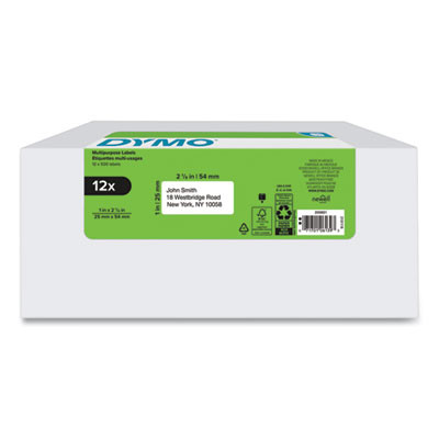 Lw Multipurpose Labels, 1" x 2.13", White, 500 Labels/Roll, 12 Rolls/Pack