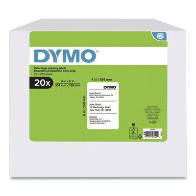 Lw Extra-Large Shipping Labels, 4" x 6", White, 220 Labels/Roll, 20 Rolls/Box
