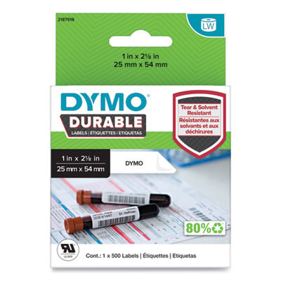 Lw Durable Labels, Medical Prescription Label, 1" x 2.13", White, 500 Labels/Roll