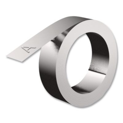 Rhino Metal Label Non-Adhesive Tape, 0.5" X 16 Ft, Aluminum