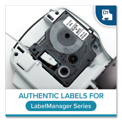 D1 High-Performance Polyester Removable Label Tape, 0.5" X 23 Ft, Black On Clear