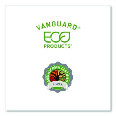 Vanguard Renewable And Compostable Sugarcane Clamshells, 3 Compartments, 9 x 6 x 3, White, 250/Carton
