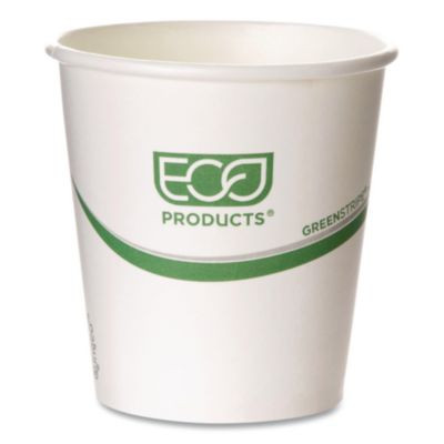 Greenstripe Hot Cups, 10 Oz, Paper, White, 50/Pack, 20 Packs/Carton