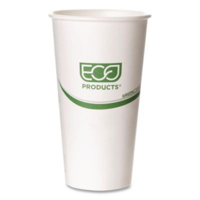 Greenstripe Hot Cups, 20 Oz, Paper, White, 50/Pack, 20 Packs/Carton