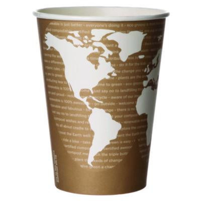 World Art Renewable And Compostable Food Container, 32 Oz, 4.05" Diameter x 5.8" h, Tan, Paper, 25/Pack, 20 Packs/Carton