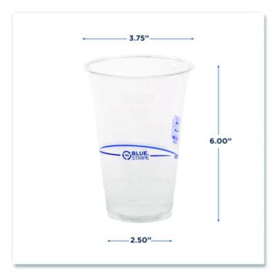 Bluestripe Recycled Content Clear Plastic Cold Drink Cups, 24 Oz, 600/Carton