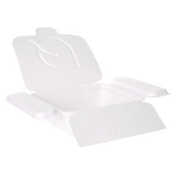 Vanguard Folia Renewable And Compostable Take-Out Container, 3 Compartments, 22 Oz, 5.39 x 5.94 x 2, White, Sugarcane, 300/Ct