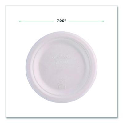 Vanguard Renewable And Compostable Sugarcane Plates, 7" Dia, White, 1,000/Carton