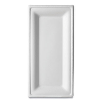 Vanguard Renewable And Compostable Sugarcane Plates, 5 x 10, White, 500/Carton