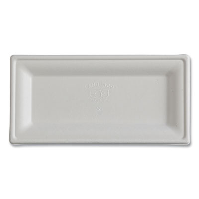 Vanguard Renewable And Compostable Sugarcane Plates, 5 x 10, White, 500/Carton