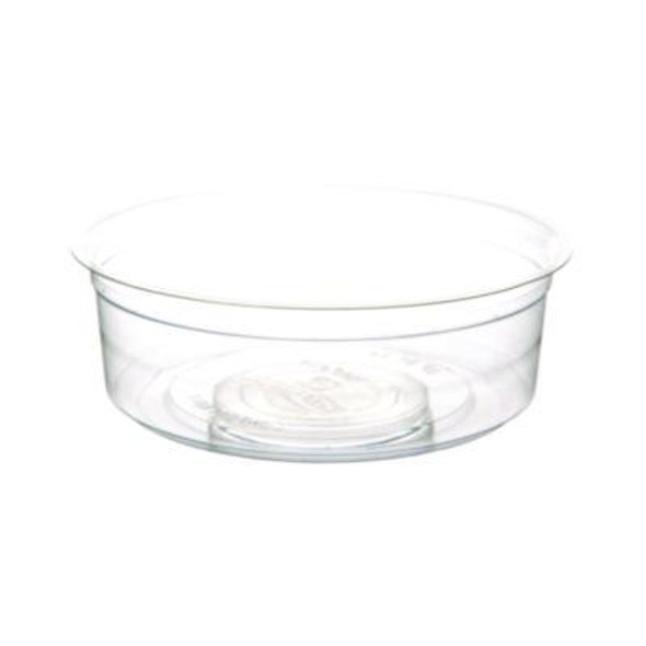 Renewable And Compostable Round Deli Containers, 8 Oz, Clear, Plastic, 50/Pack, 10 Packs/Carton