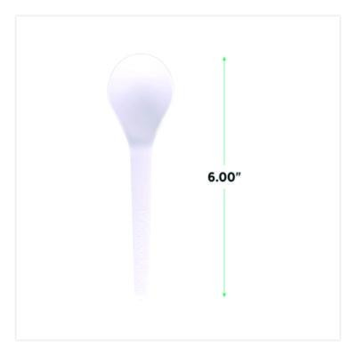 Plantware Compostable Soup Spoon, Heavyweight, Plastic, White, 50/Pack, 20 Packs/Carton