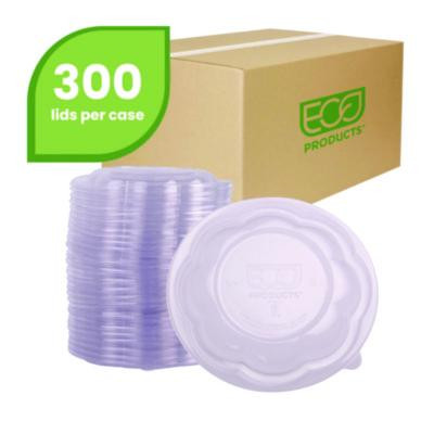 Renewable And Compostable Lids, Fits 24, 32 And 48 Oz Salad Bowls, Clear, Plastic, 300/Carton