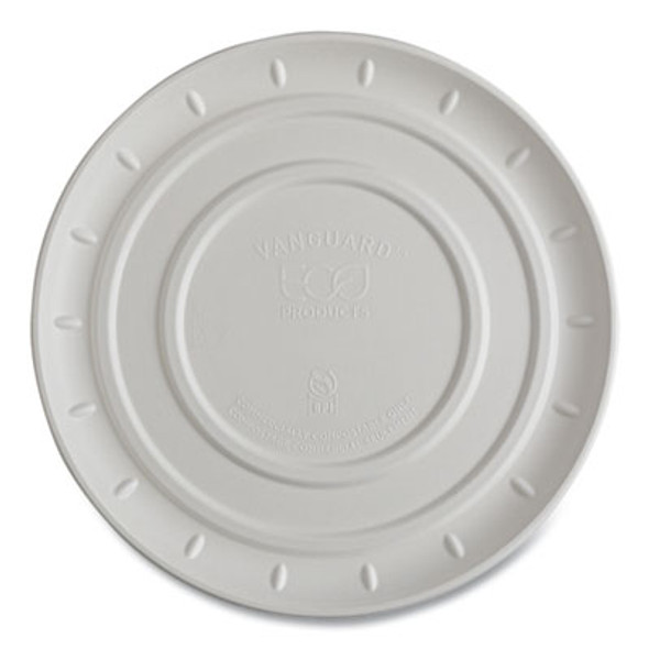 Vanguard Molded Fiber Pizza Tray, 16" Diameter, White, Sugarcane, 50/Carton