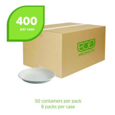 Vanguard Worldview Renewable And Compostable Sugarcane Take-Out Containers, 34.1 Oz, 9 x 9 x 1.25, White, 400/Carton