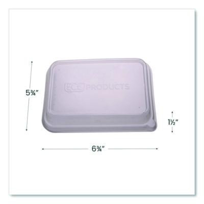 Worldview Rpet Rectangular Lids, 5.84 x 8.76 x 1.37, Clear, Plastic, 50/Pack, 8 Packs/Carton