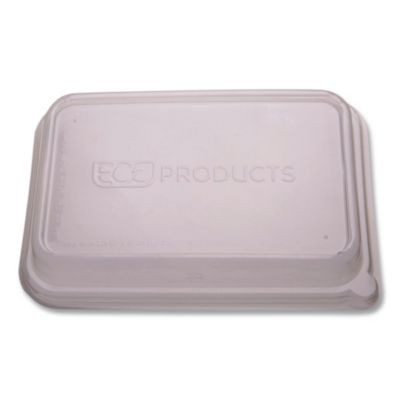 Worldview Rpet Rectangular Lids, 5.84 x 8.76 x 1.37, Clear, Plastic, 50/Pack, 8 Packs/Carton