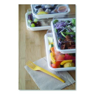 Renewable And Compostable Lids, 7.86 x 7.86 x 1.64, Clear, Plastic, 200/Carton