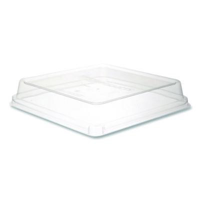 Renewable And Compostable Lids, 8.8 x 8.8 x 1.64, Clear, Plastic, 200/Carton