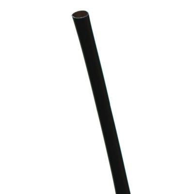 Unwrapped Straw, 5.75", Plastic, Black, 20,000/Carton