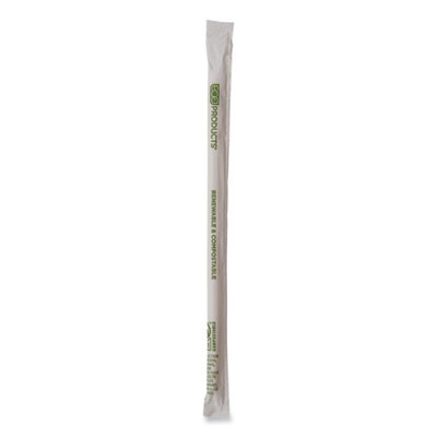 Renewable And Compostable Pha Straws, 10.25", Natural White, 1,250/Carton