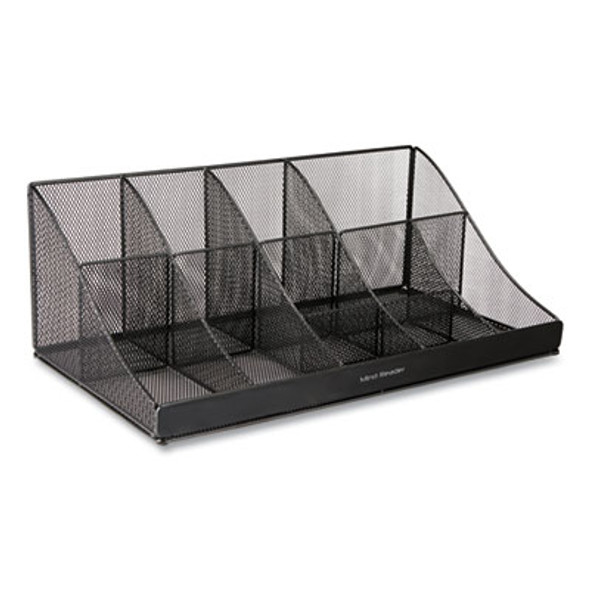 Network Collection 11-Compartment Coffee Cup And Condiment Countertop Organizer, 9.5 x 17.88 x 6.63, Black