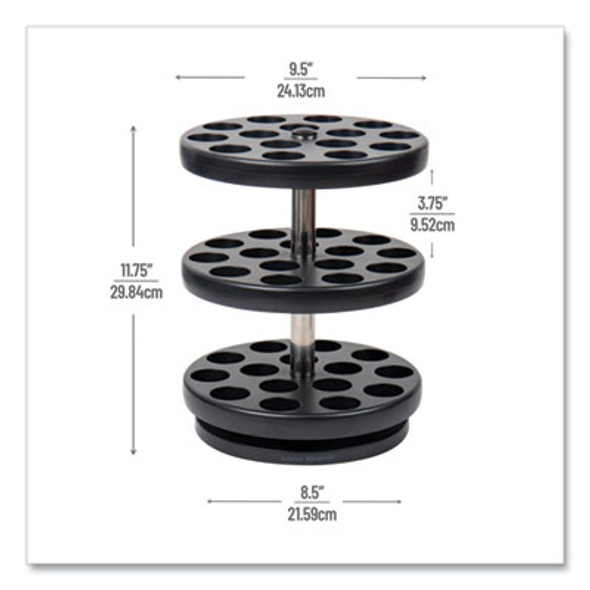 Anchor Collection 3-Tier Single Serve Pod Carousel Countertop Organizer, 9.5 x 9.5 x 11.75, Black