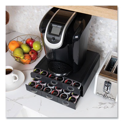 Two-Tier Six-Drawer Single Serve Coffee Pod Drawer, 14 x 12.25 x 4.75, Black