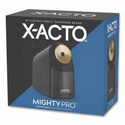 Model 1606 Mighty Pro Electric Pencil Sharpener, Ac-Powered, 4 X 8 X 7.5, Black/Gold/Smoke