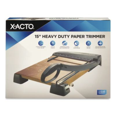 Heavy-Duty Wood Base Guillotine Trimmer, 15 Sheets, 15" Cut Length, 12 X 15