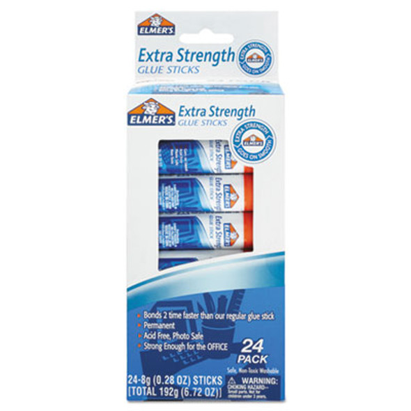 Extra-Strength Office Glue Stick, 0.28 Oz, Dries Clear, 24/Pack