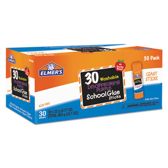 Disappearing Purple All Purpose Glue Sticks, 0.77 Oz, Dries Clear, 30/Box