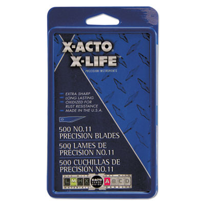 No. 11 Bulk Pack Blades For X-Acto Knives, 500/Box