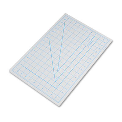 Self-Healing Cutting Mat, 1" Grid With Guide Angles, Non-Slip Backing, 12" x 18", Gray