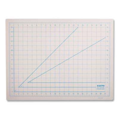 Self-Healing Cutting Mat, 1" Grid With Guide Angles, Non-Slip Backing, 12" x 18", Gray