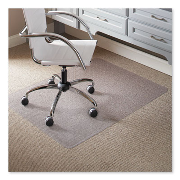 Everlife Light Use Chair Mat For Flat To Low Pile Carpeted Floors, Rectangular, Straight Edges, 46" x 60", Clear