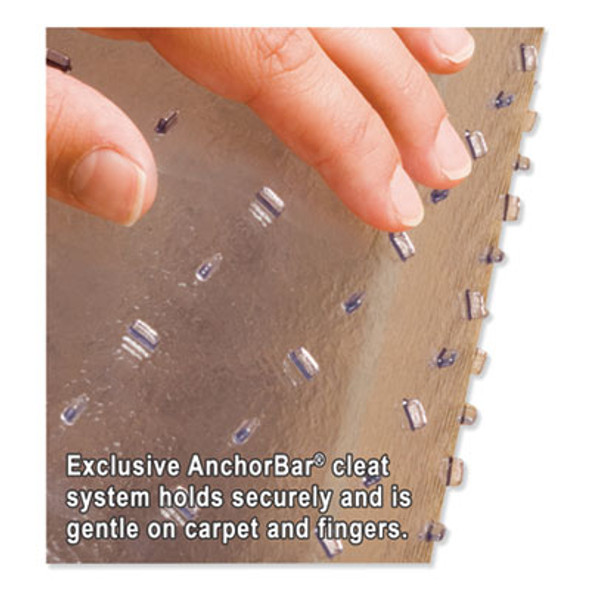 Everlife Light Use Chair Mat For Flat Pile Carpeted Floors, Rectangular, Straight Edges, 36" x 44", Clear