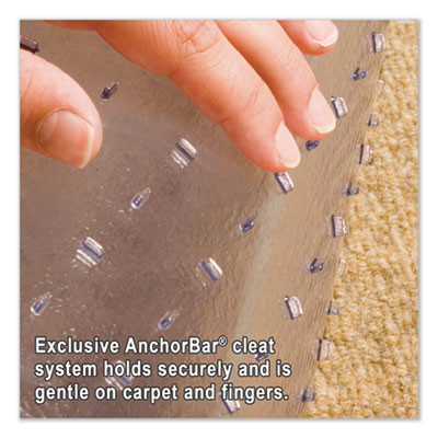 Everlife Intensive Use Chair Mat For High To Extra-High/Plush Pile Carpeted Floors, Rectangular With Lip, 36" x 48", Clear
