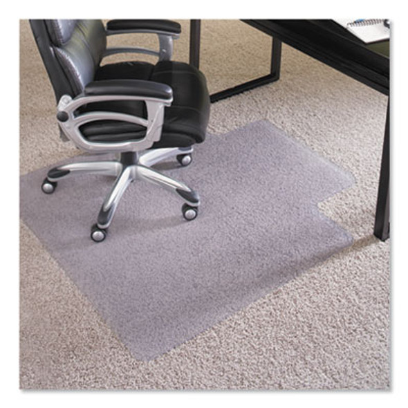 Everlife Intensive Use Chair Mat For High To Extra-High/Plush Pile Carpeted Floors, Rectangular With Lip, 45" x 53", Clear